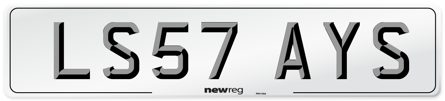 LS57 AYS Number Plate from New Reg